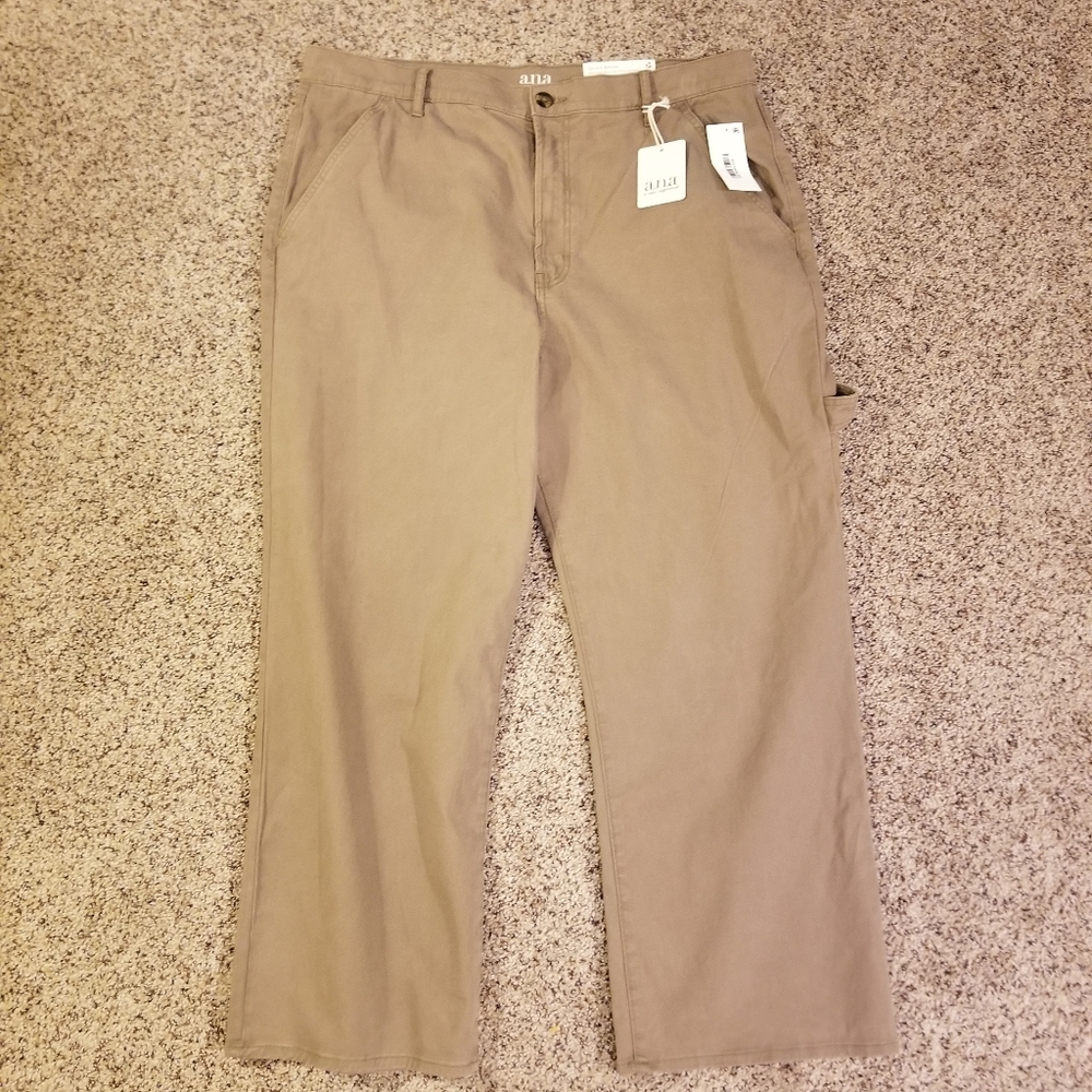 New high rise, vintage straight a.n.a, size 18 tan, pants with tags